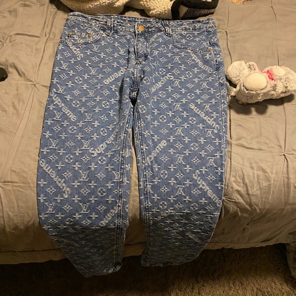 Louis Vuitton x Supreme デニム パンツ 29 Supreme x Louis Vuitton Jacquard Denim 5-Pocket Monogram Jeans | eBay